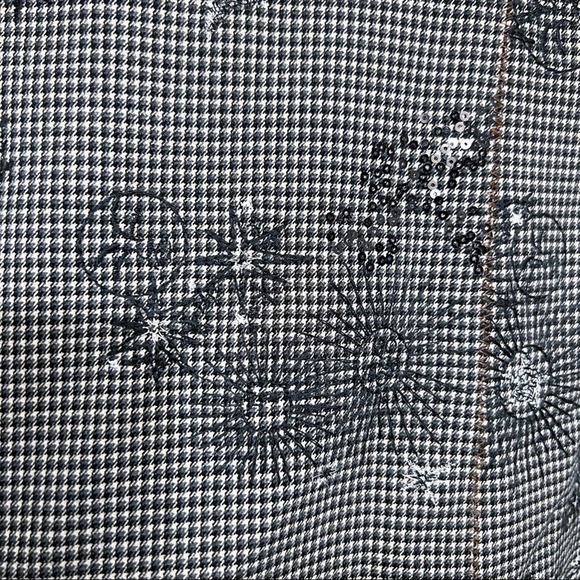 Obzee Japanese Brand Gingham Embroidered Celestial Stars Moons Midi Skirt Small - Picture 4 of 11